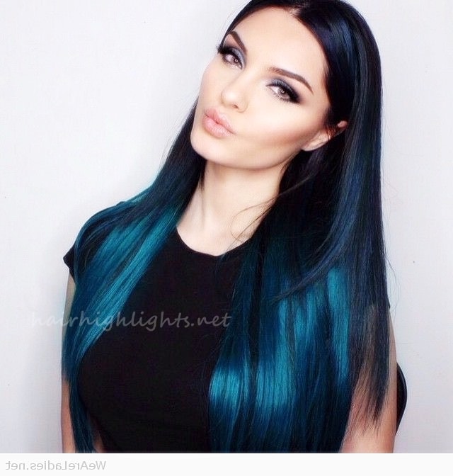Long blue hair color